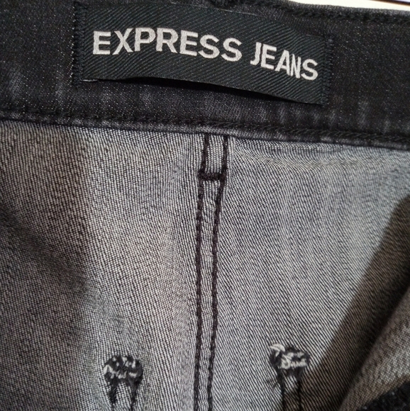 Express washed black high rise ankle jegging with lace up side seams - Picture 6 of 12